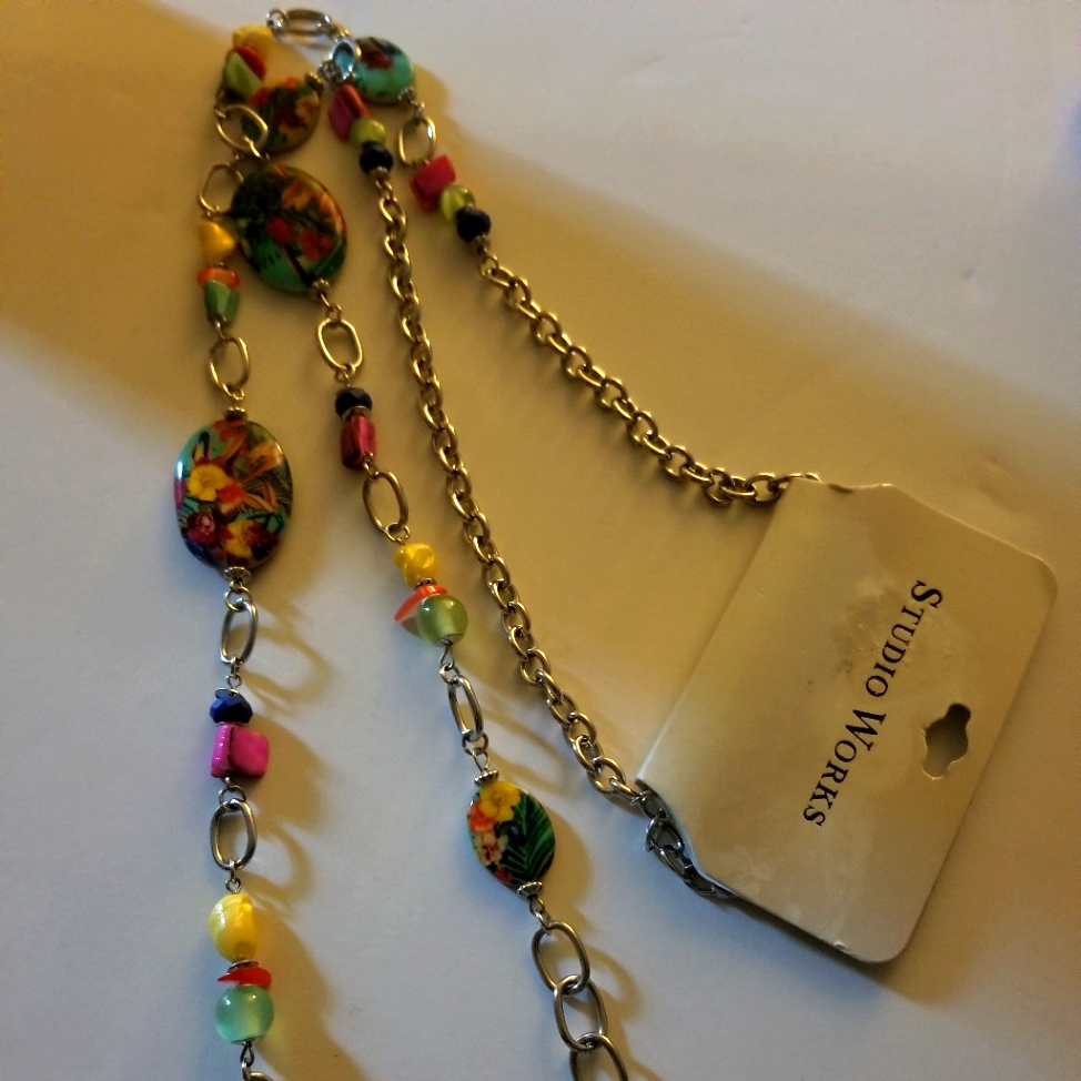 Nwt Fabulous Studio Works Colorful Long Necklace